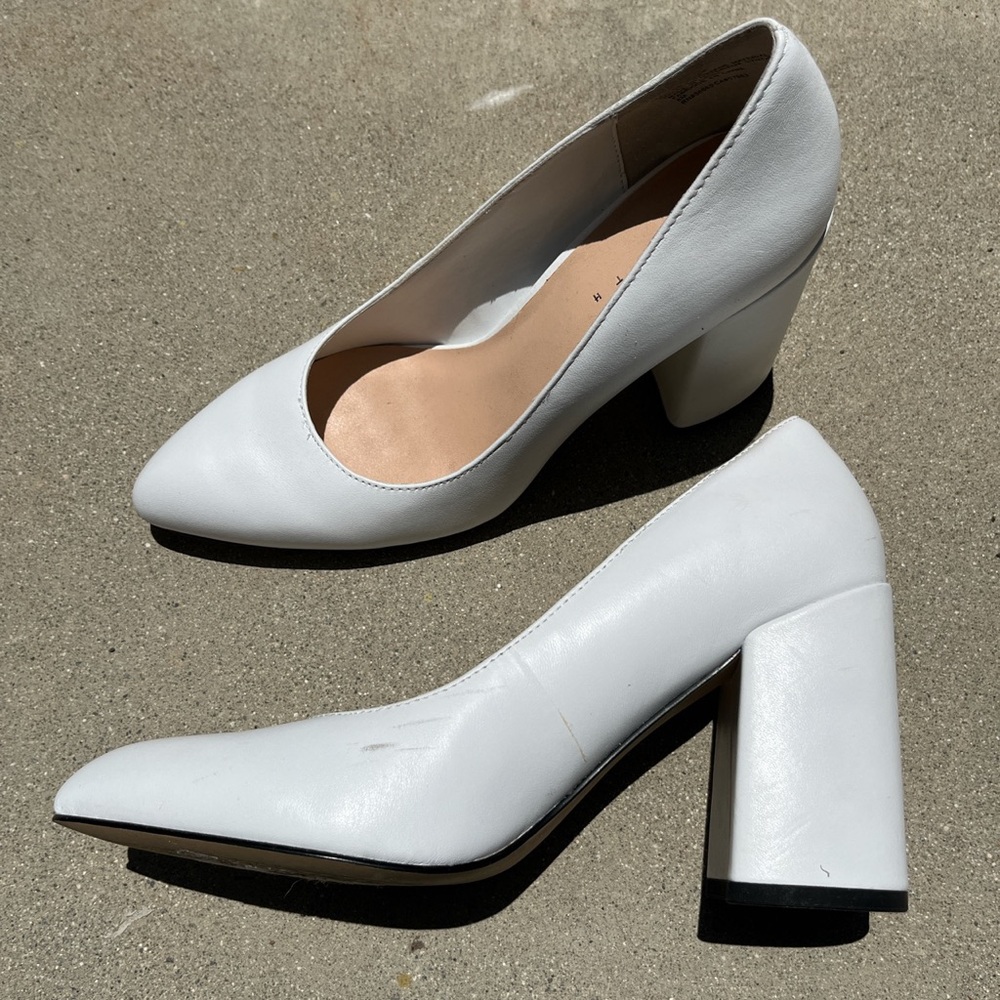 Leith womens size 8 white high heel pumps
